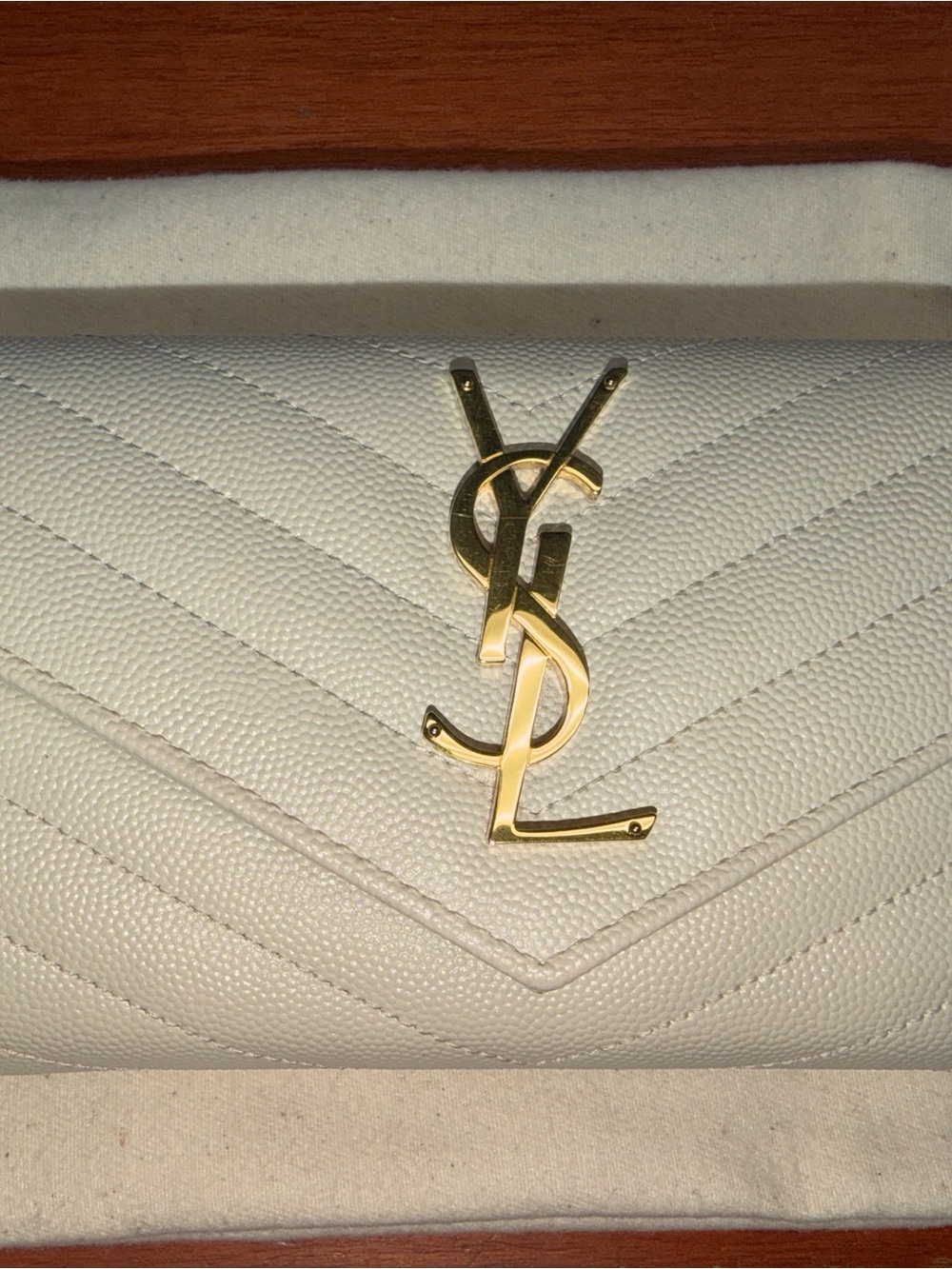 Yves Saint Laurent AUTHENTIC Cassandre Leather Wallet - Picture 1 of 7